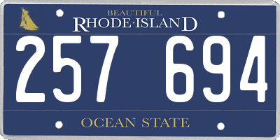 RI license plate 257694