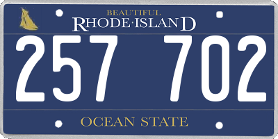 RI license plate 257702