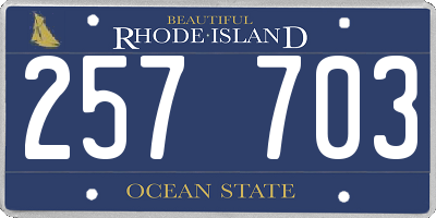 RI license plate 257703