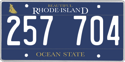 RI license plate 257704