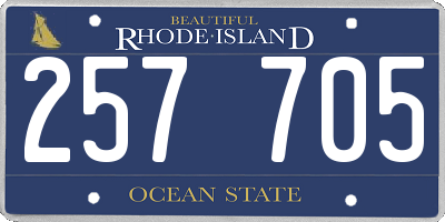 RI license plate 257705