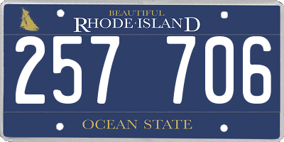 RI license plate 257706