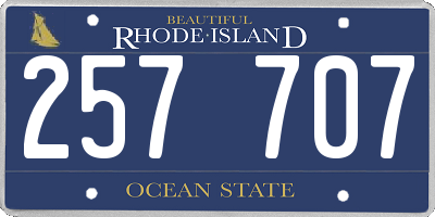RI license plate 257707