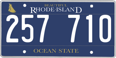 RI license plate 257710