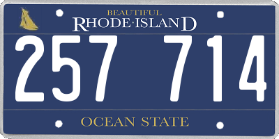 RI license plate 257714