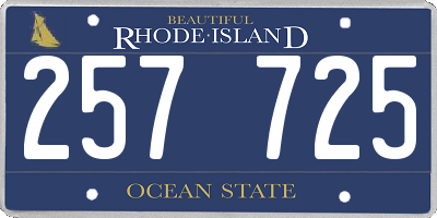 RI license plate 257725