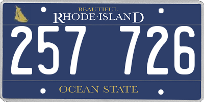 RI license plate 257726