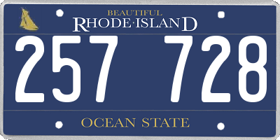 RI license plate 257728