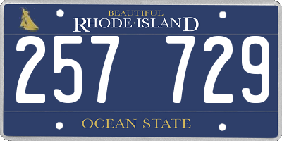 RI license plate 257729