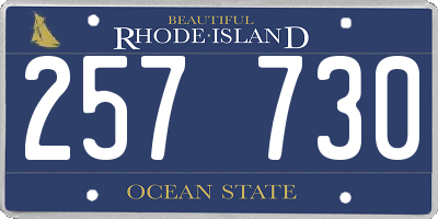 RI license plate 257730