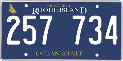 RI license plate 257734