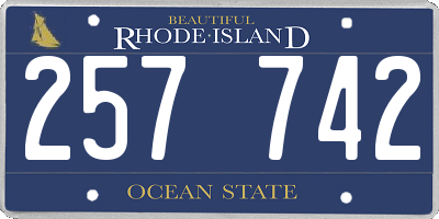 RI license plate 257742