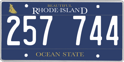 RI license plate 257744
