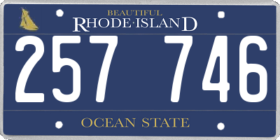 RI license plate 257746