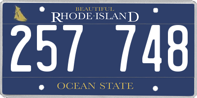 RI license plate 257748