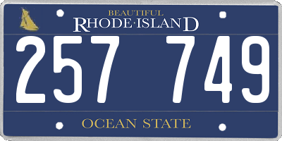 RI license plate 257749