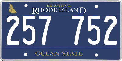 RI license plate 257752