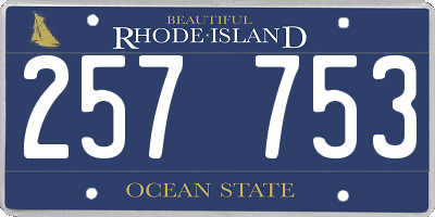RI license plate 257753