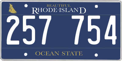 RI license plate 257754