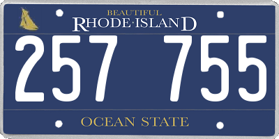 RI license plate 257755