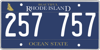 RI license plate 257757
