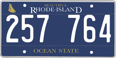 RI license plate 257764