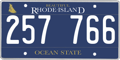RI license plate 257766