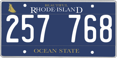 RI license plate 257768