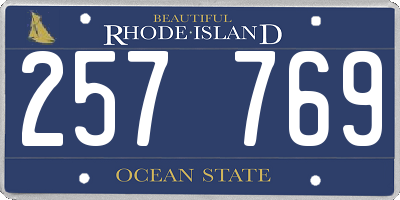 RI license plate 257769