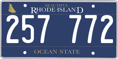 RI license plate 257772