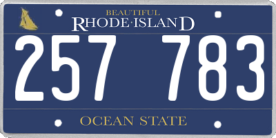 RI license plate 257783
