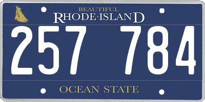 RI license plate 257784