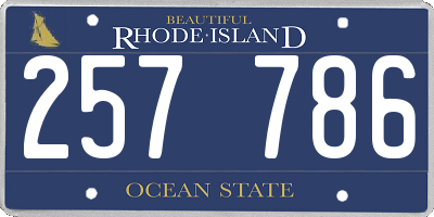 RI license plate 257786