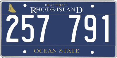 RI license plate 257791