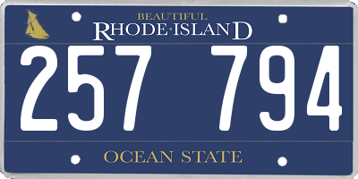 RI license plate 257794