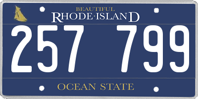 RI license plate 257799
