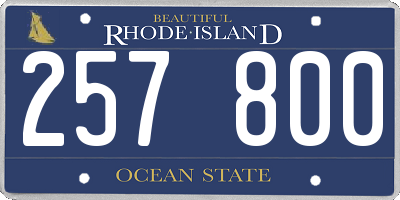 RI license plate 257800