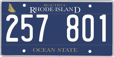 RI license plate 257801