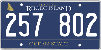RI license plate 257802