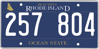 RI license plate 257804