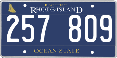 RI license plate 257809