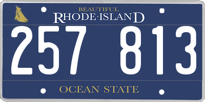 RI license plate 257813