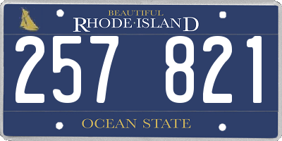 RI license plate 257821