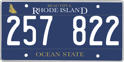 RI license plate 257822