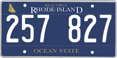 RI license plate 257827