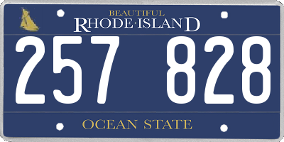 RI license plate 257828