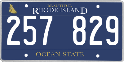 RI license plate 257829