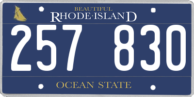 RI license plate 257830