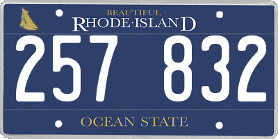RI license plate 257832