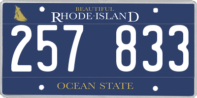 RI license plate 257833